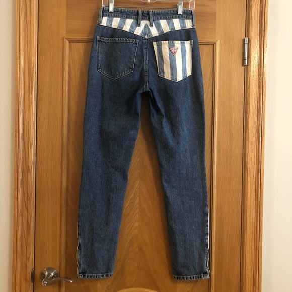 Guess x ASAP Rocky Striped Ankle Zip Jeans Sz 26 - Picture 8 of 15